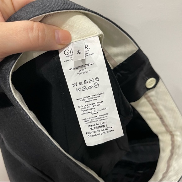 Gilmar Divisione Industria Spa Tuxedo Stripe Trouser Pants Size 40 Fleece Wool - Picture 7 of 10